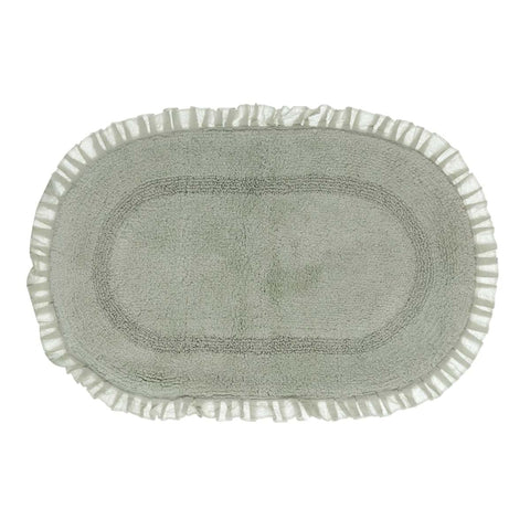 Blanc Mariclò Tappeto bagno in cotone verde con gala "Bagno Chiaro" 50x80 cm - Angelica Home Stabia