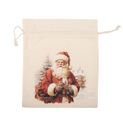 Clayre & Eef Sacchetto regalo natalizio tessuto 21x1xH25 cm