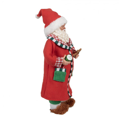 Clayre &amp; Eef Figurine Père Noël en pyjama avec petit homme 15x9xH28 cm 