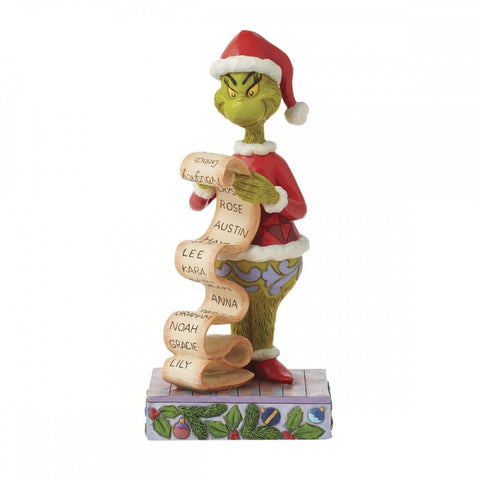 Enesco Grinch avec liste des bons et des mauvais "Jim Shore" 10x10xH20 cm