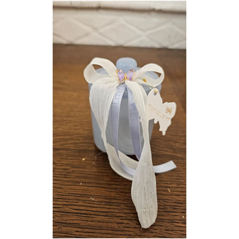 Fiori di Lena Candela in vasetto di vetro con applicazione Farfalla 8x8xH9 cm 4 varianti(1 unità) - Angelica Home Stabia