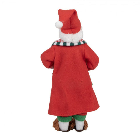 Clayre &amp; Eef Figurine Père Noël en pyjama avec petit homme 15x9xH28 cm 