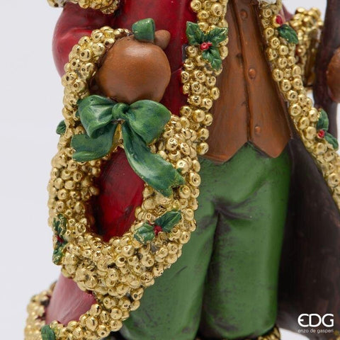 EDG Figurine Père Noël décoration de Noël en polyrésine 13x11xH27 cm