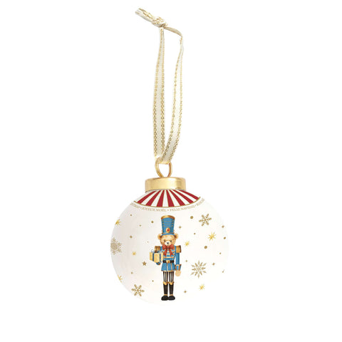 Easy Life Sfera di natale in ceramica "Christmas Teddy" D7 cm 4 varianti(1 unità)
