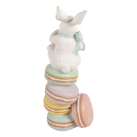 Clayre & Eef Statuina Coniglio pasquale con macaron 16x17xH37 cm
