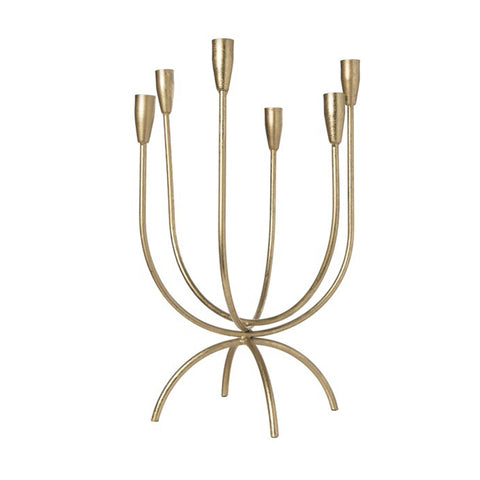 L'arte di Nacchi Candelabro 6 fiamme di natale in ferro oro D31xH46,5 cm