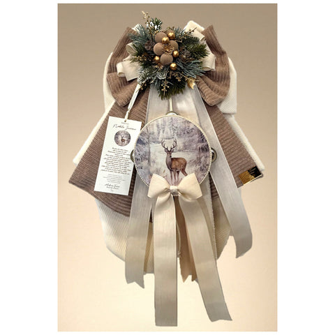 Madame Fioccò Fiocco di natale avorio/tortora "Nobile Inverno" 4 varianti(1 unità)