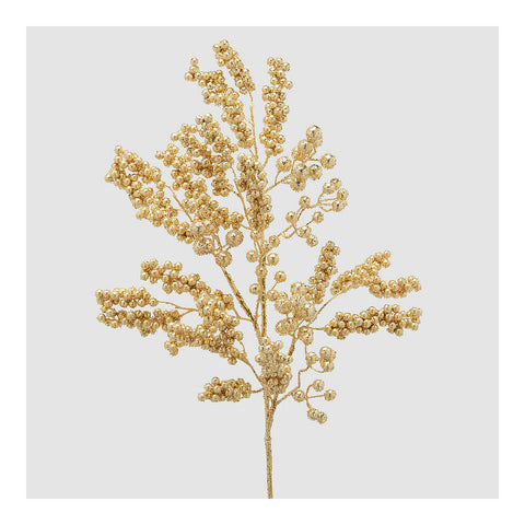 EDG - Enzo De Gasperi Decoro natalizio ramo con bacche glitterate oro H83 cm