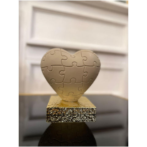 Chiaraela Cuore puzzle grande base oro 14x13 cm 3 varianti(1 unità)
