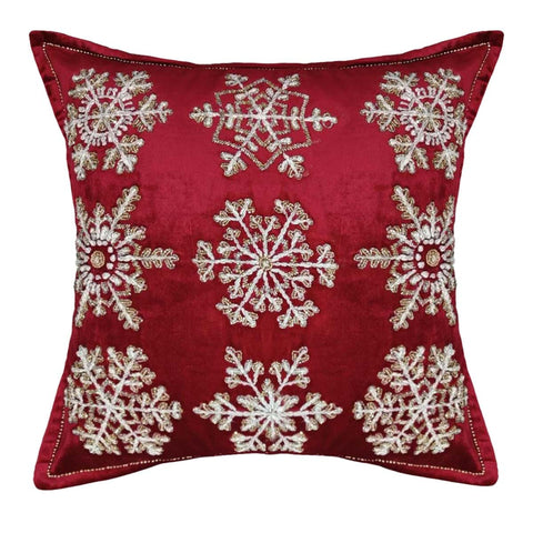 Coussin de Noël Blanc Mariclò avec flocons de neige 55x50 cm