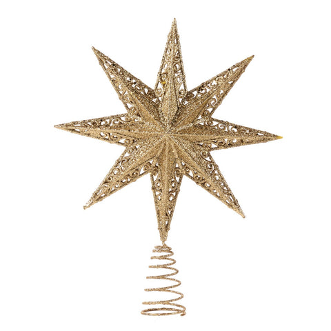 GOODWILL Embout étoile en métal doré pailleté 35,5 cm