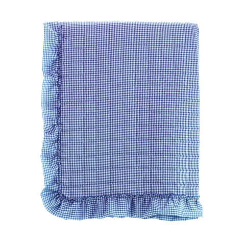 Blanc Mariclò Trapunta matrimoniale primaverile azzurro in microfibra "Sogno Vichy" 260x260 cm - Angelica Home Stabia