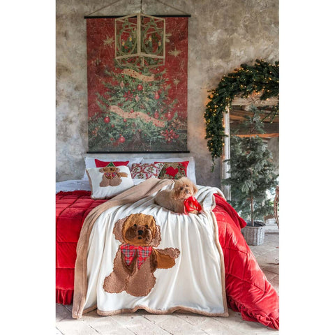 Blanc Mariclò Cuscino arredo cagnolino in poliestere beige 50x50 cm