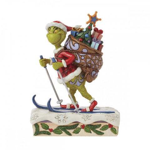 Enesco Statuina natalizia Grinch con sci "Jim Shore" 8x12xH17 cm