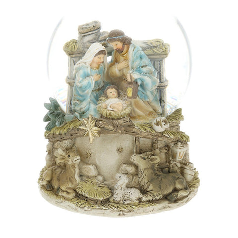 Hervit Christmas Decoration Snow Globe with Nativity Scene in Resin and Glass D10 H15 cm