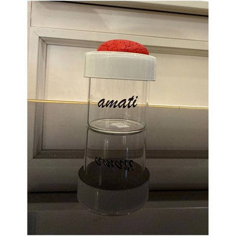 Chiaraela Cilindro piccolo con dedica e Cuore puzzle rosso D5xH8.5 cm