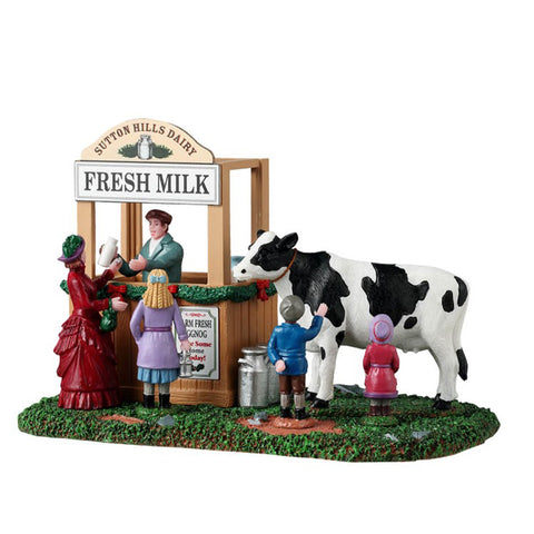 LEMAX Milk kiosk "Fresh Milk Stall" in resin H11 x 17 x 10.3 cm