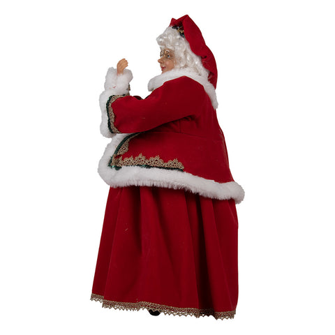 Clayre &amp; Eef Lot de 2 statuettes Père Noël et Mère Noël en résine H45/40 cm