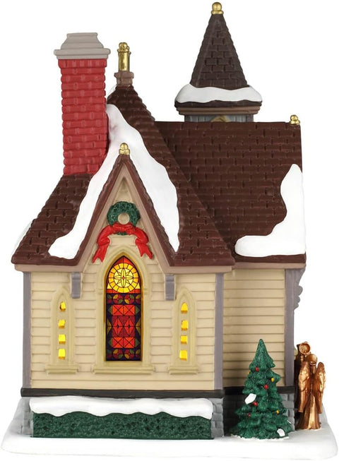 LEMAX Edificio luci led "Maple Lane Chapel" in porcellana H20x18x15 cm