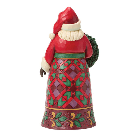 Enesco Statuina Babbo Natale con Ghirlanda, Jim Shore 18x14.5xH31 cm