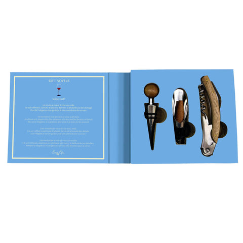 Easy life Idea Regalo Apribottiglie, tappo e versatore in box "Gift Novels"