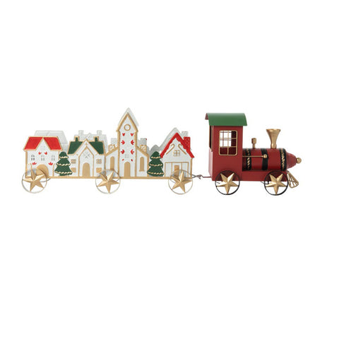 L'arte di Nacchi Treno di Natale metallo 77x14xH22 cm
