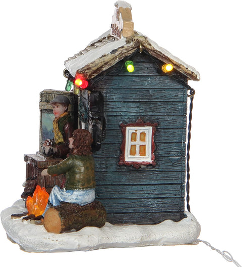 Luville Edificio piccolo "Ice skate service" luci led 11,5x9xh11 cm