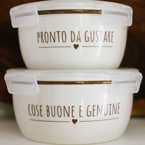 Cloth Clouds Ceramic container with lid "Good things to taste My Home" 16.8x16.8x7.3 cm