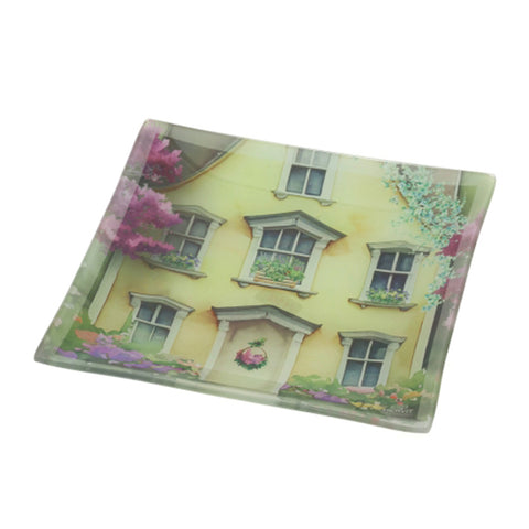 Hervit Piatto in vetro "Cottage" 20x20 cm 4 varianti(1pz)