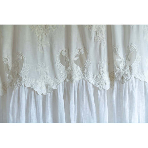 Blanc Mariclò Set 2 Tende in lino bianco/panna Shabby Chic 140x290 cm