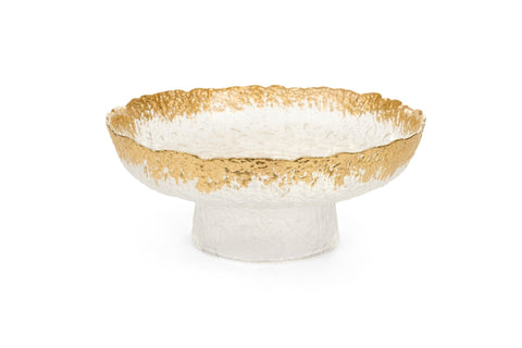 Nuvole di Stoffa Portafrutta alzatina natalizia decoro cucina vetro oro D26xH10,5 cm