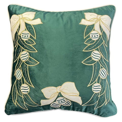 Coussin de Noël Clodette Broderie « Jolie » 47x47 cm 3 variantes (1 unité)