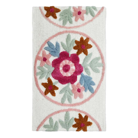 Tapis en coton Blanc Mariclò « Daphne Collection », 50 x 80 cm