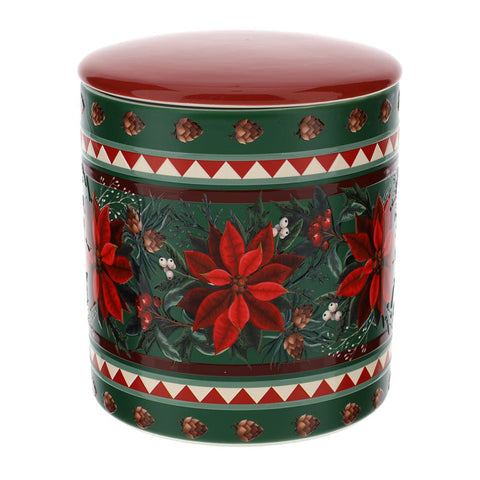 CONTENITORE CERAM.POINSETTIA DIA.15X17CM