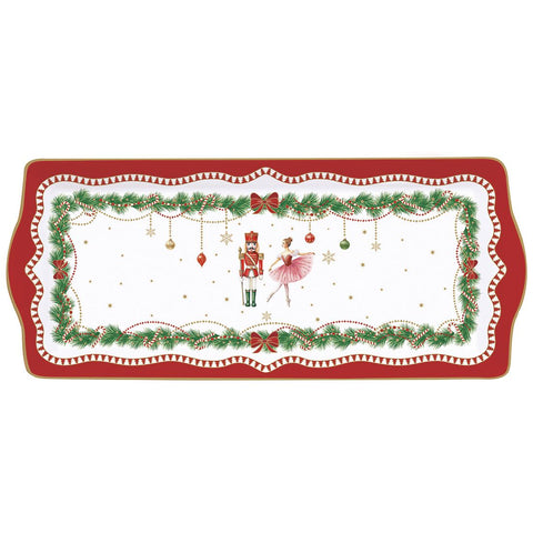 Plateau de Noël en porcelaine Easy Life "Magie de Noel" 35x15 cm