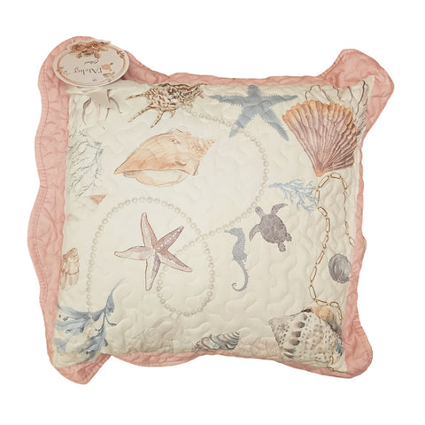 L'Atelier 17 Microfibre cushion with ruffle, marine style "Ariel" 45x45 cm