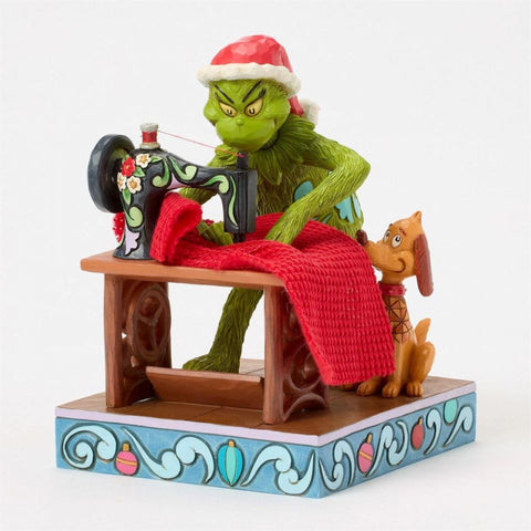 Enesco Grinch Coudre Costume de Père Noël 11x12,5xH16 cm