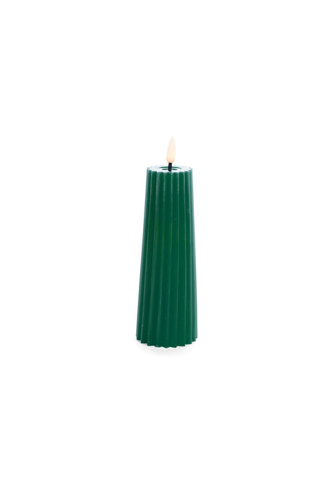 Nuvole di Stoffa Candela di natale con luce led verde D6 H16 cm