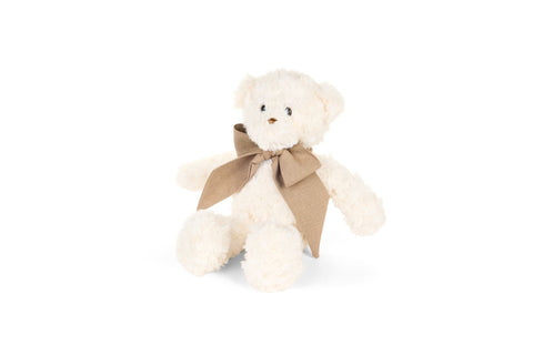 Nuvole di Stoffa Peluche di natale orsetto bianco con fiocco beige H20 cm