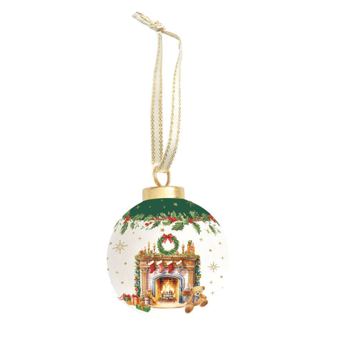 Easy Life Sfera di natale in ceramica "Christmas Heritage" D7 cm 4 varianti(1 unità)