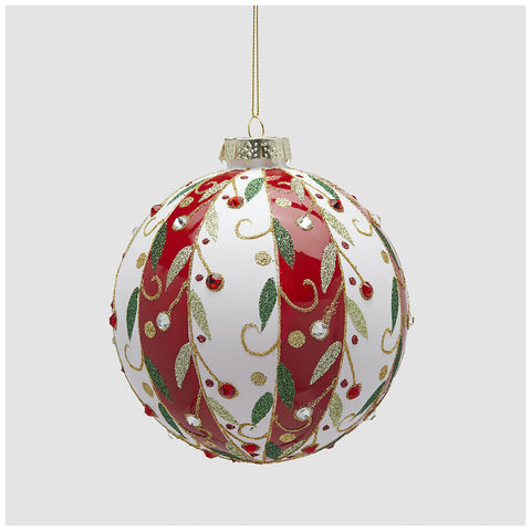 EDG Enzo De Gasperi Mistletoe Glass Sphere D8 cm 3 variants (1 unit)