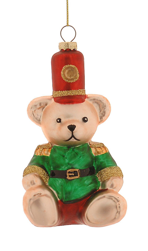 Ours de Noël en verre Vetur avec chapeau H14 cm