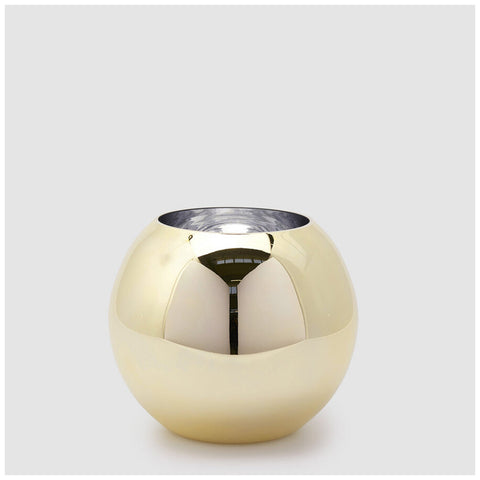 Vase sphère en verre EDG Enzo de Gasperi platine D23xH20 cm