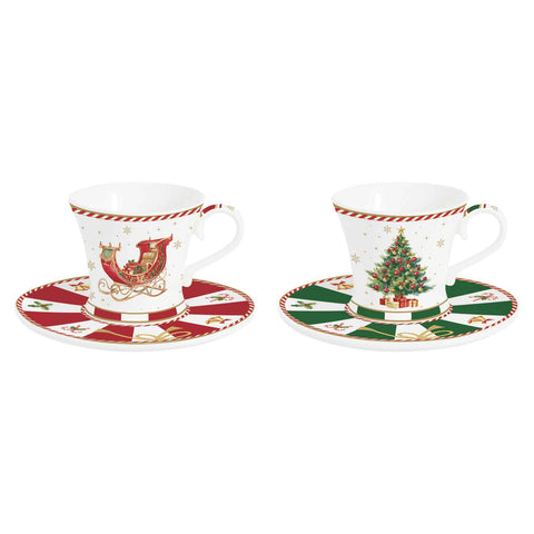 Easy Life Lot de 2 tasses à café de Noël « Conte de Noël » 80 ml