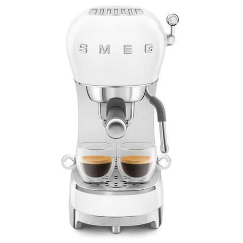 SMEG Macchina caffè espresso 2 tazze acciaio inox bianco 330x149x329 mm