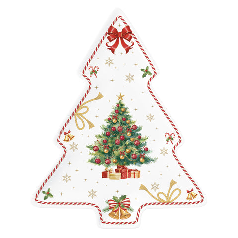 Assiette en porcelaine Easy Life Sapin de Noël « Conte de Noël » 20,5 x 25,5 cm