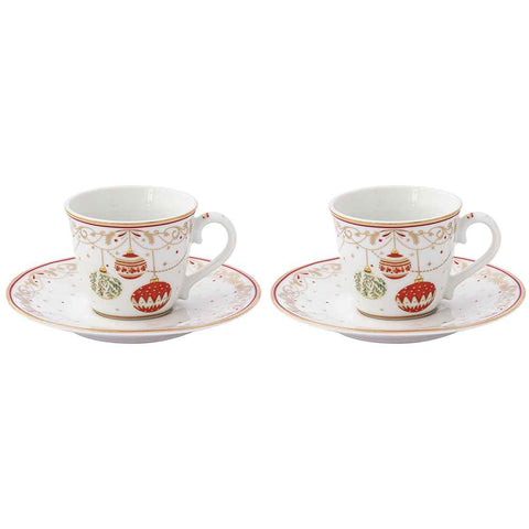 Easy Life Lot de 2 tasses à café "Réveillon de Noël" 80 ml