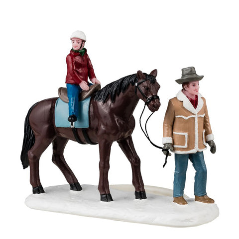 LEMAX Child on horse "Happy Trails" in resin H9.4 x 11 x 4.5 cm