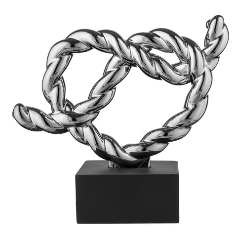 Bongelli Preziosi Statuina nodo infinito cuore argento/nero 13x15 cm