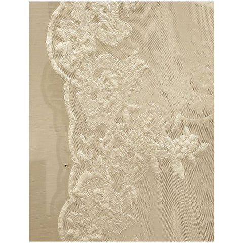 Charme Set of 2 glass curtain panels, doors in white lace Made in Italy 45x160 cm